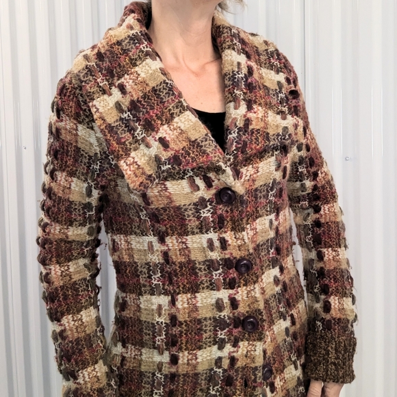 anthropologie CHARLIE & ROBIN marled sweater coat S M - Picture 5 of 13